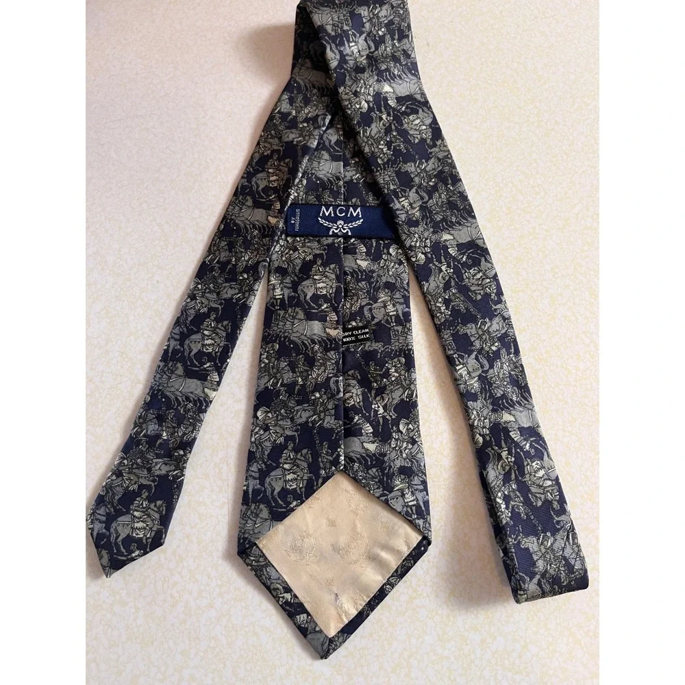 Vintage MCM by Fumagalli's Silk Tie - Classical Horsemen Print - Italy